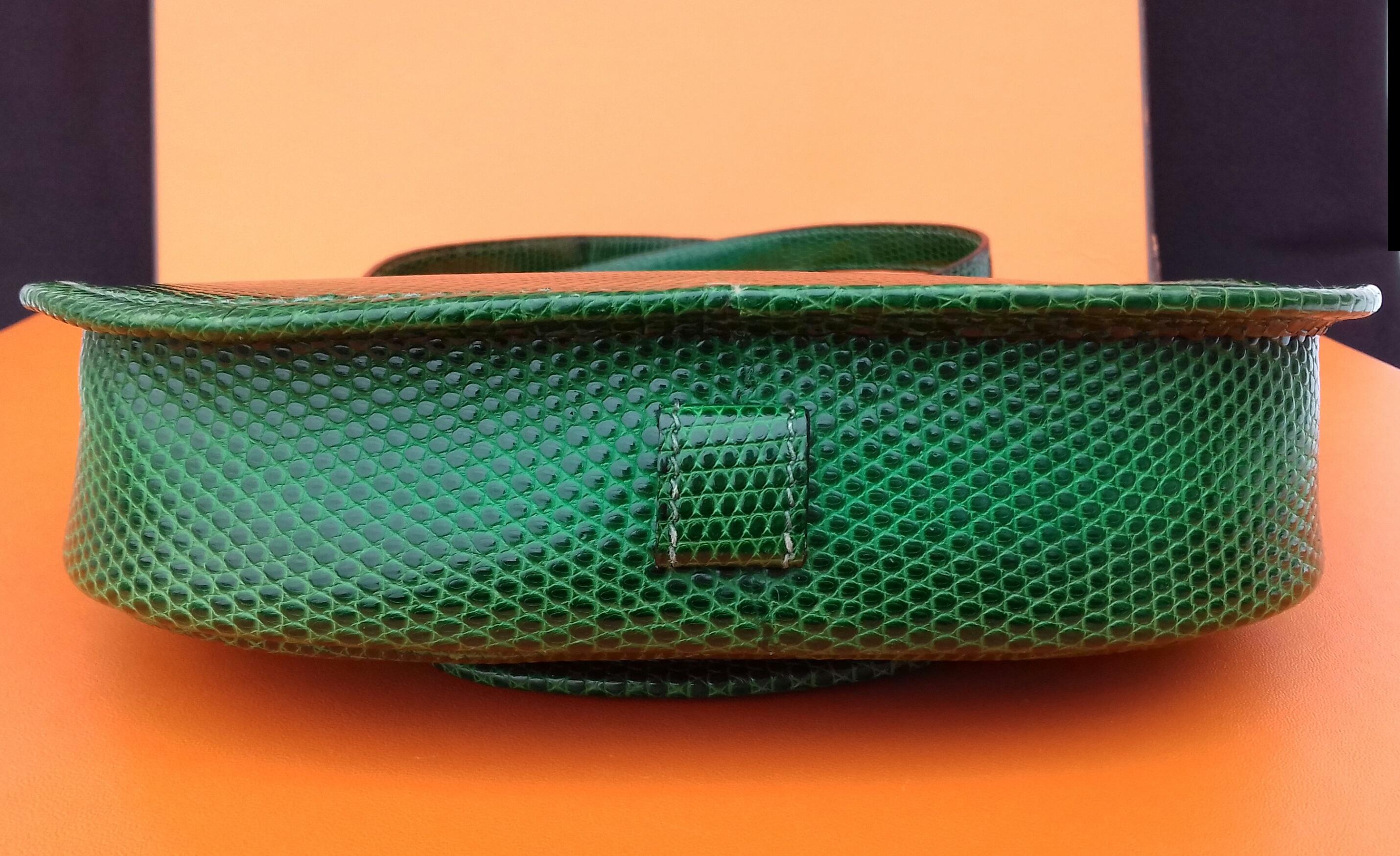Exceptional Hermès Lift Bag 4 ways Emerald Green Lizard H Buckle Ghw Rare 2