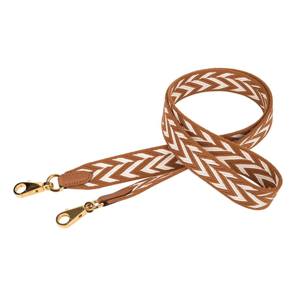 Hermes Taschenriemen Sangle Cavale 25 MM Gold / Ecru Swift Gold (Braun)