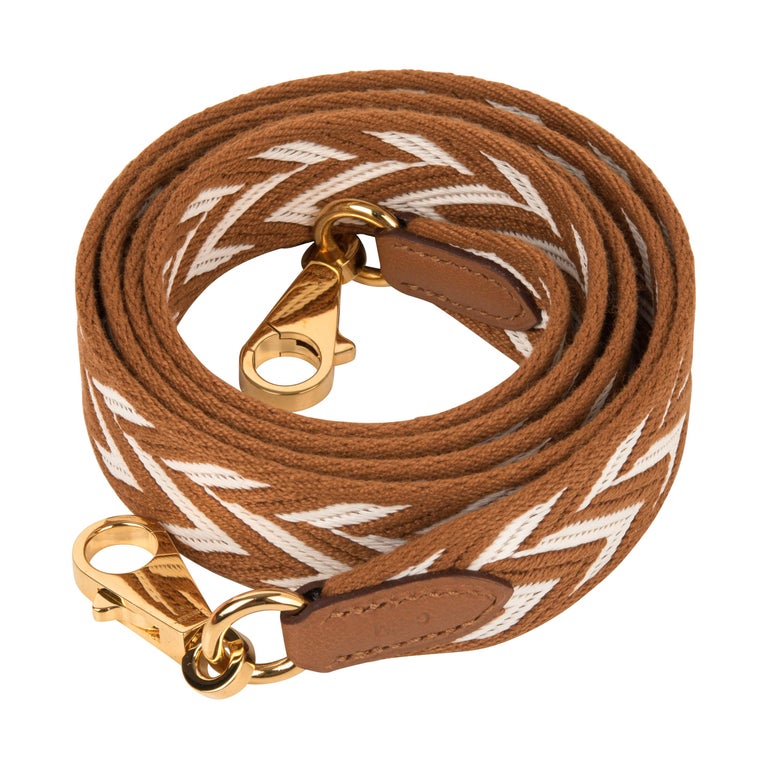 Hermes Bag Strap Sangle Cavale 25 MM Gold / Ecru Swift Gold at 1stDibs