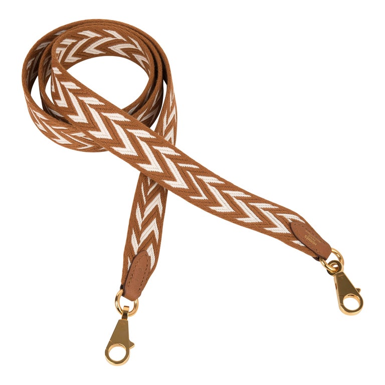 Hermes Bag Strap Sangle Cavale 25 MM Gold / Ecru Swift Gold at 1stDibs