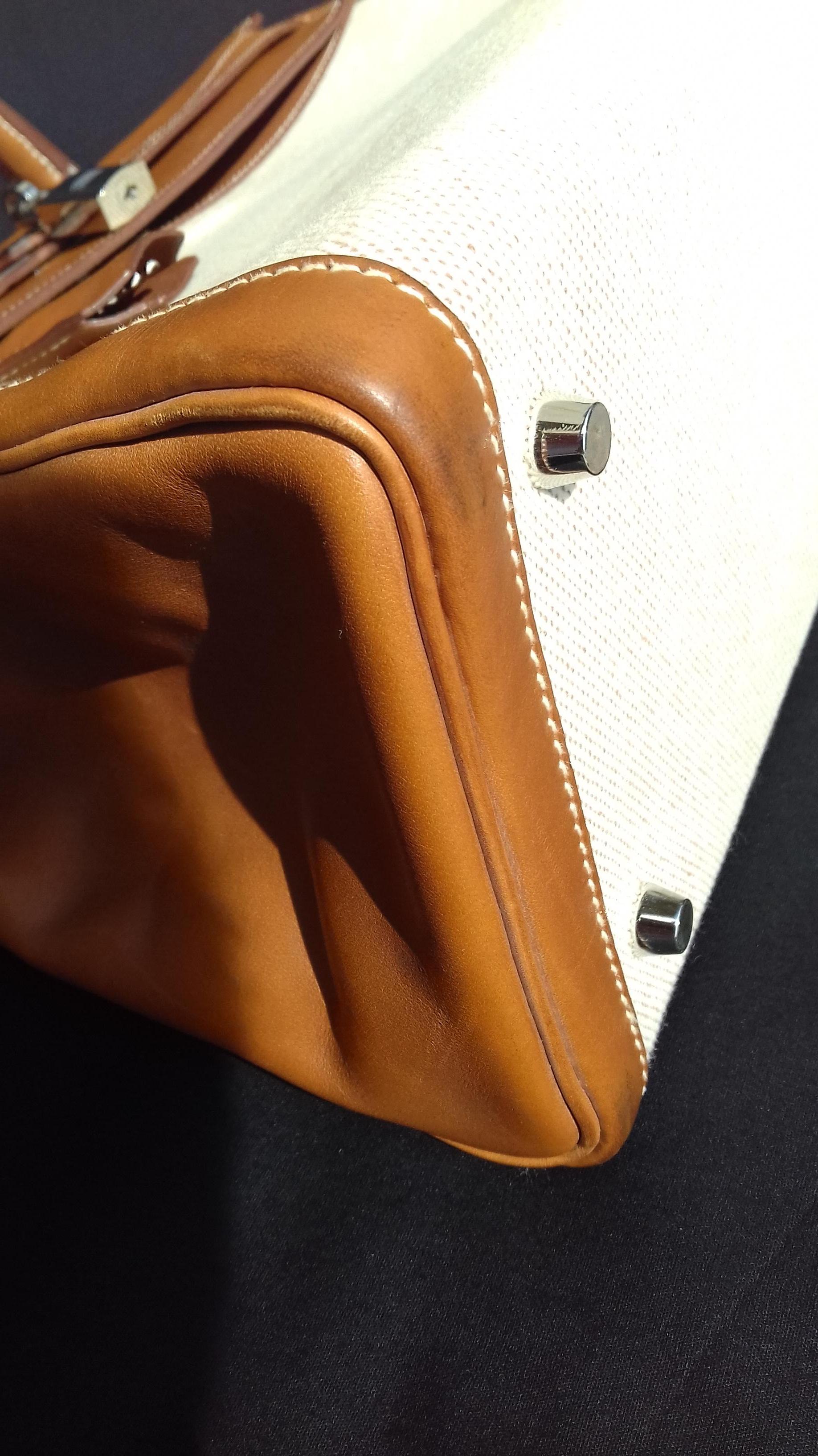Hermès Bag Toile Canvas Barenia Leather Kelly 35 6