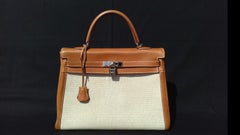 Hermès Bag Toile Canvas Barenia Leather Kelly 35