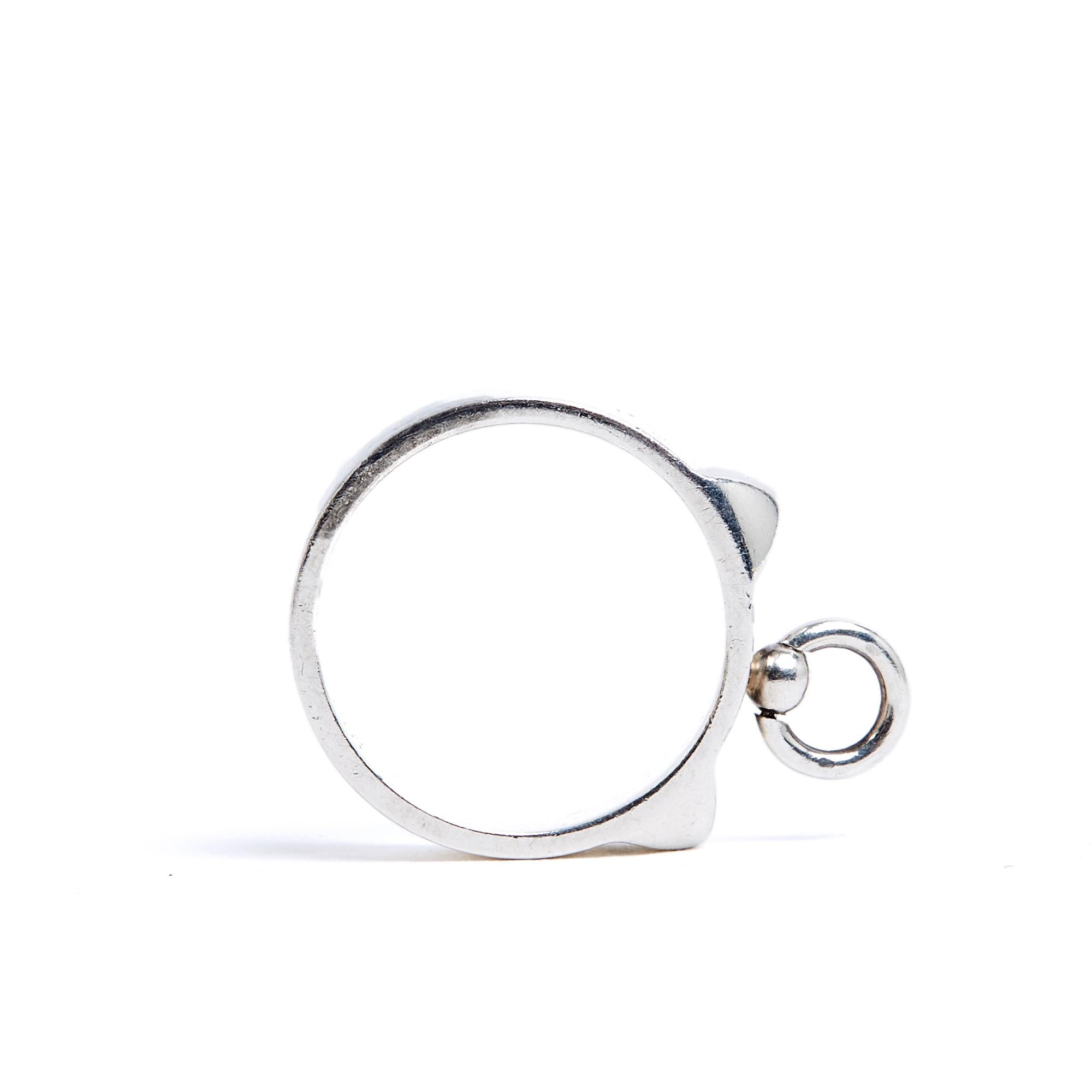 Women's Hermès Bague Argent TDD53 Collier de Chien PM Sterling Silver Ring US6.75 Hermes For Sale