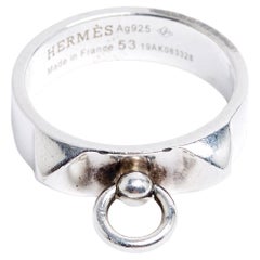 Hermès Bague Argent TDD53 Collier de Chien PM Sterling Silber Ring US6.75 Hermes