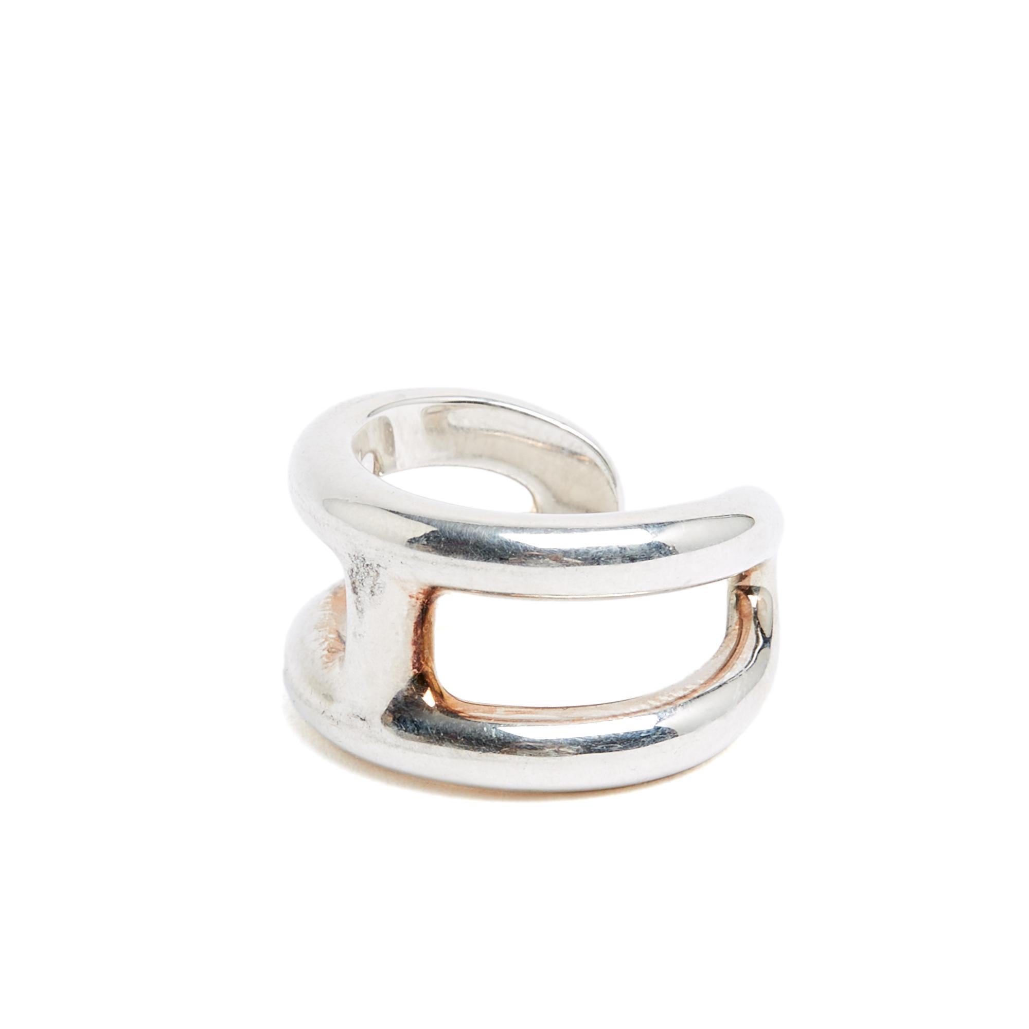 Hermès Bague Osmose PM Argent TDD54 Osmose Silver Sterling Ring US 6.75 Hermes Unisexe en vente
