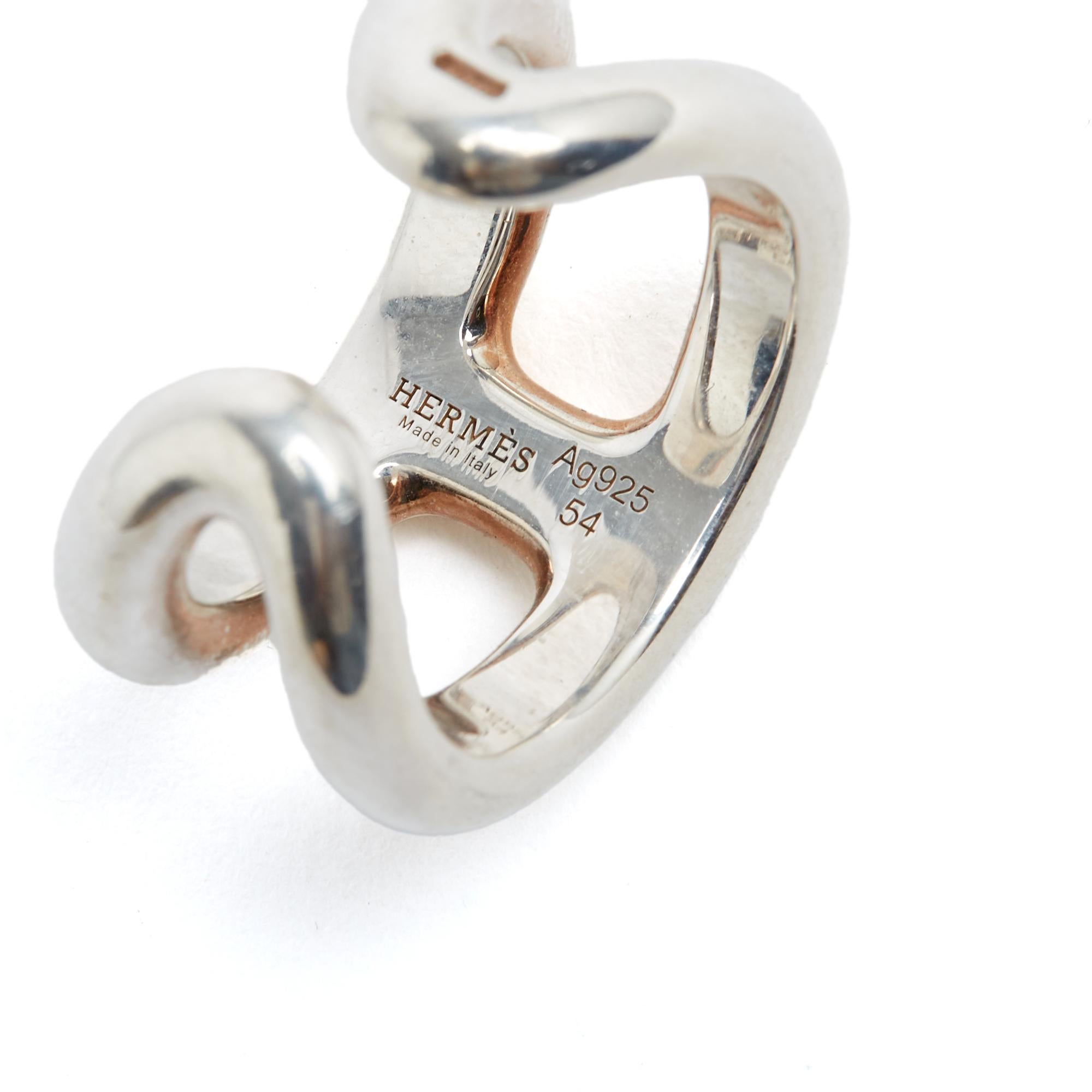 Hermès Bague Osmose PM Argent TDD54 Osmose Silver Sterling Ring US 6.75 Hermes en vente 1