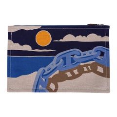 Hermes Bain Escale a la Plage Case Printed Toile Medium
