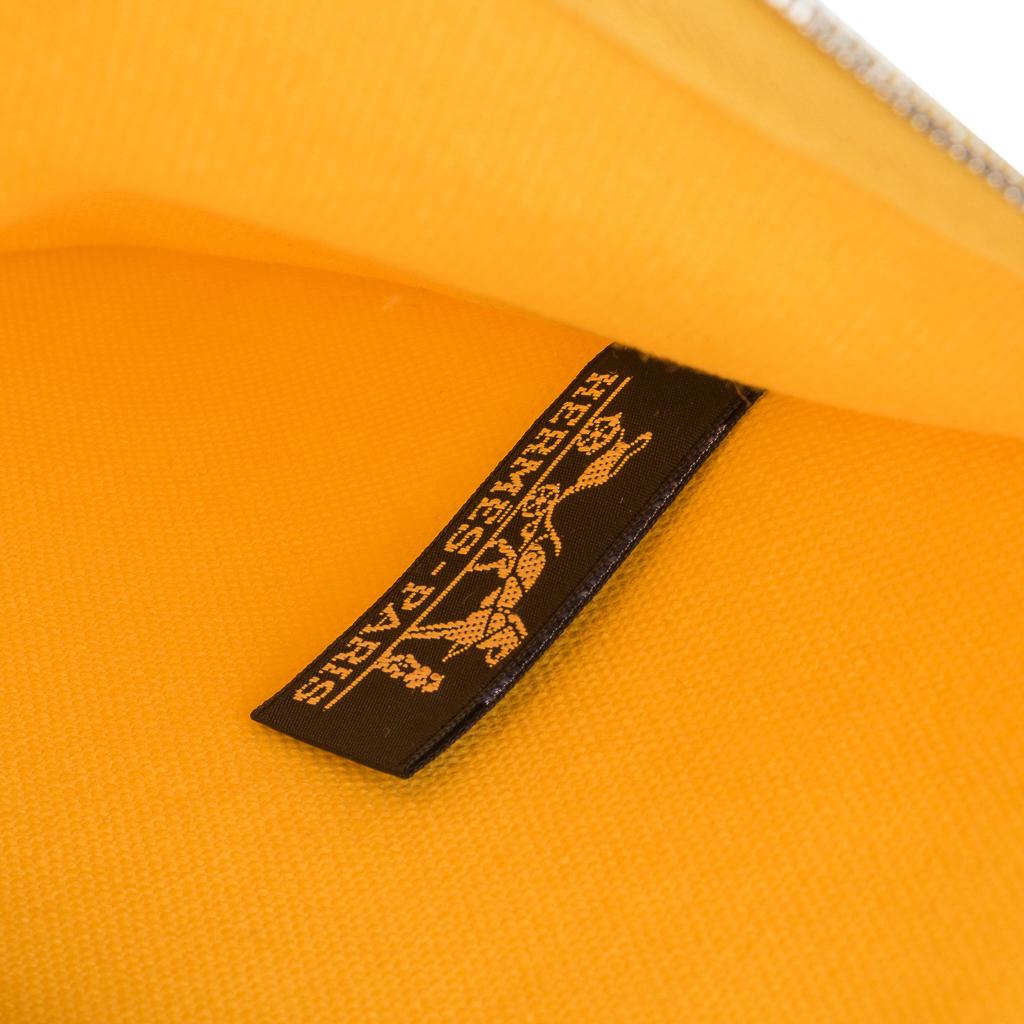 Hermes Bain Flat Yachting Pouch Case Jaune Cotton Large In New Condition In Miami, FL