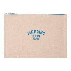 Hermes Bain Flat Yachting Pouch Case Electric Blue Cotton Large – Mightychic