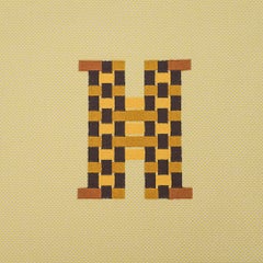 Hermes Bain H Tissage Canvas Case Citron Large Model