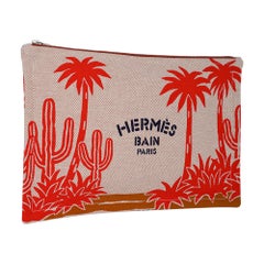 Hermes Bain Le Bel Oasis Astuccio Printed Toile Medium Model No.