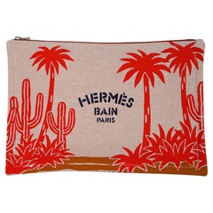 Hermes Bain Le Bel Oasis Case Printed Toile Medium Model 
