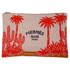 Hermes Bain Le Bel Oasis Case Printed Toile Medium Model