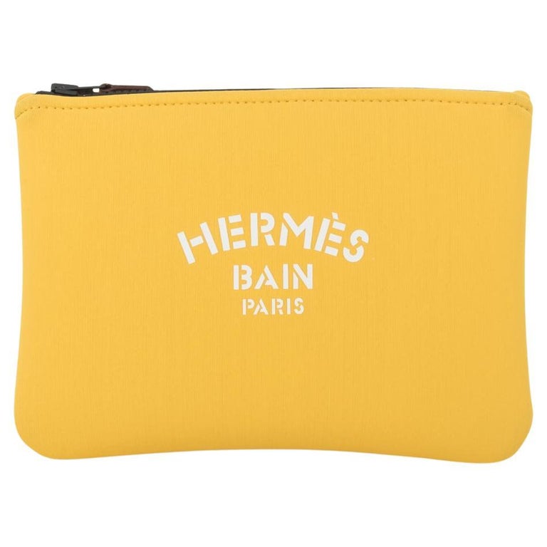 Hermes Neobain PM Cosmetic Pouch Bag Polyamide Navy w/ Box Free