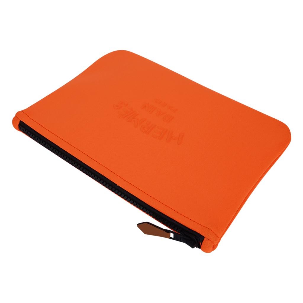 Hermès Bain Neobain Case / Pochette plate orange Nouveau Unisexe en vente