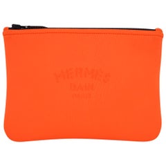 Hermes Bain Neobain Case / Flat Pouch Orange Small New