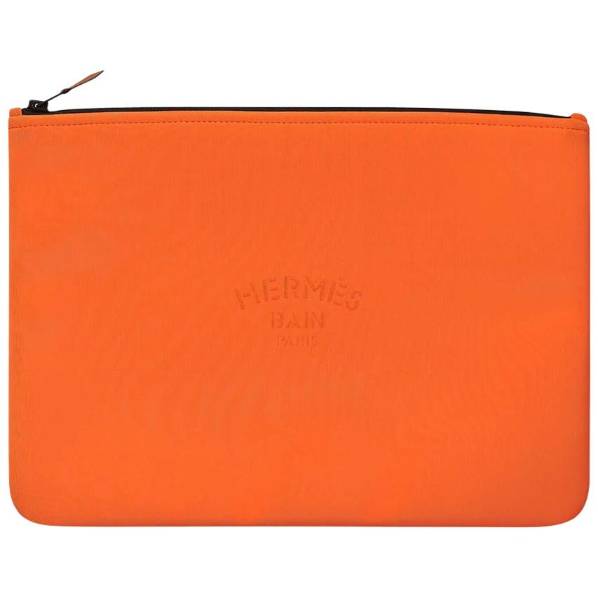 Hermes Bain Neobain Case Orange Large Model New