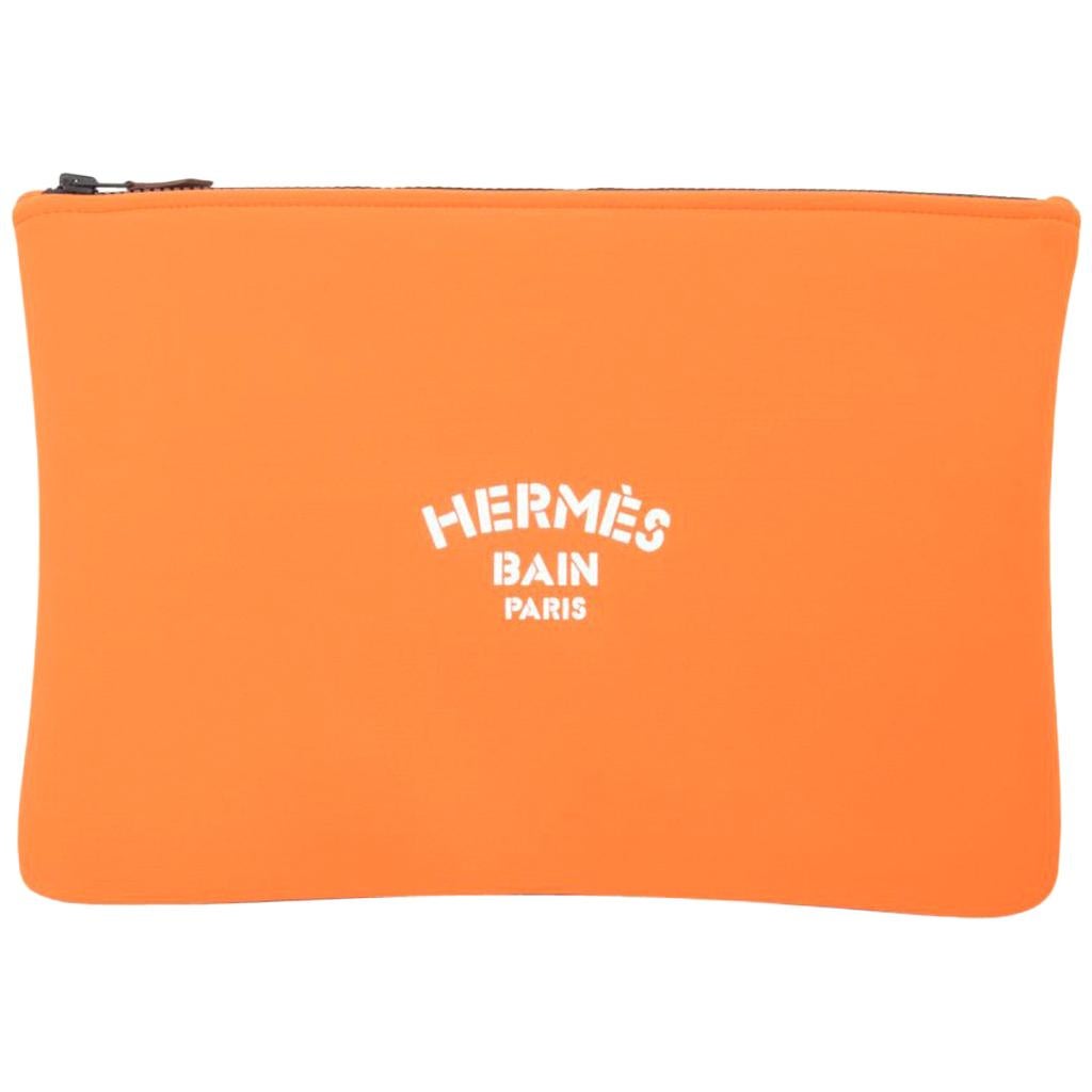 Hermes Bain Neobain Case Orange Large Model New