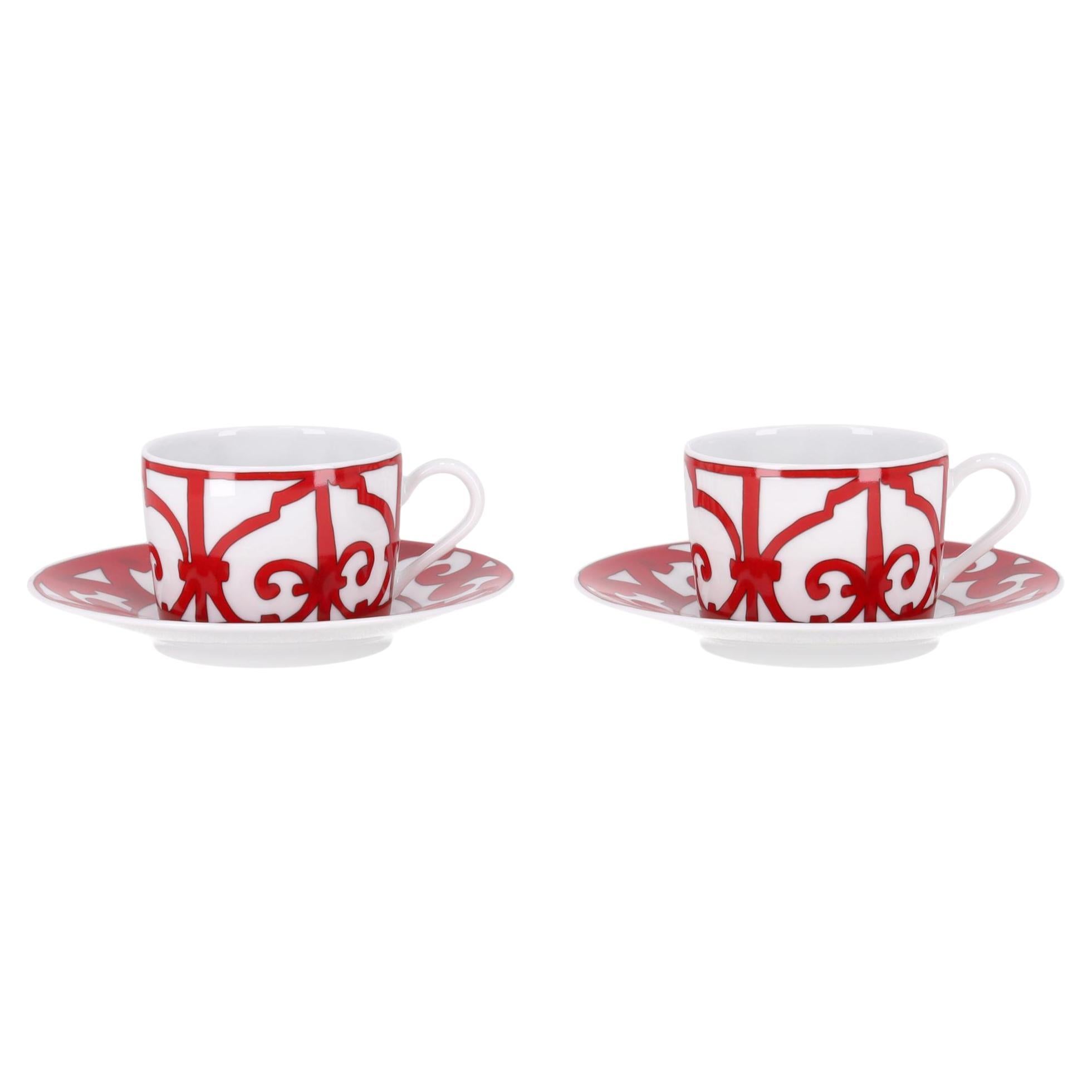 Hermes Balcon du Guadalquivir Frühstück Tasse & Untertasse Set von zwei im Angebot