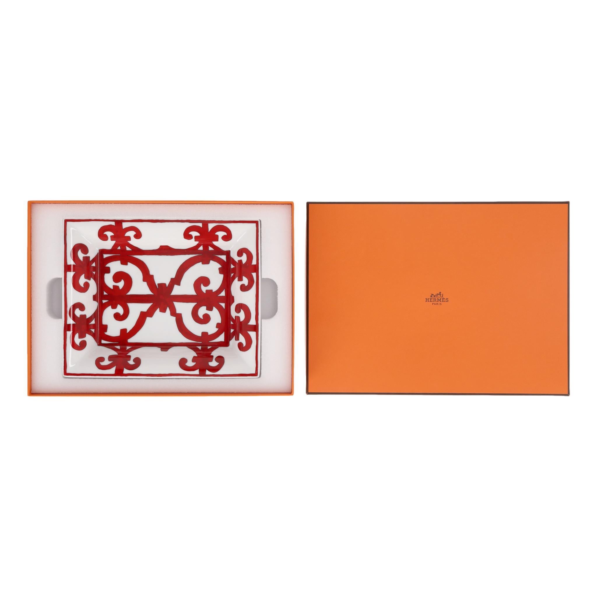 Hermes Balcon du Guadalquivir Tablett aus Porzellan und Ziegenhaut im Zustand „Neu“ im Angebot in London, GB