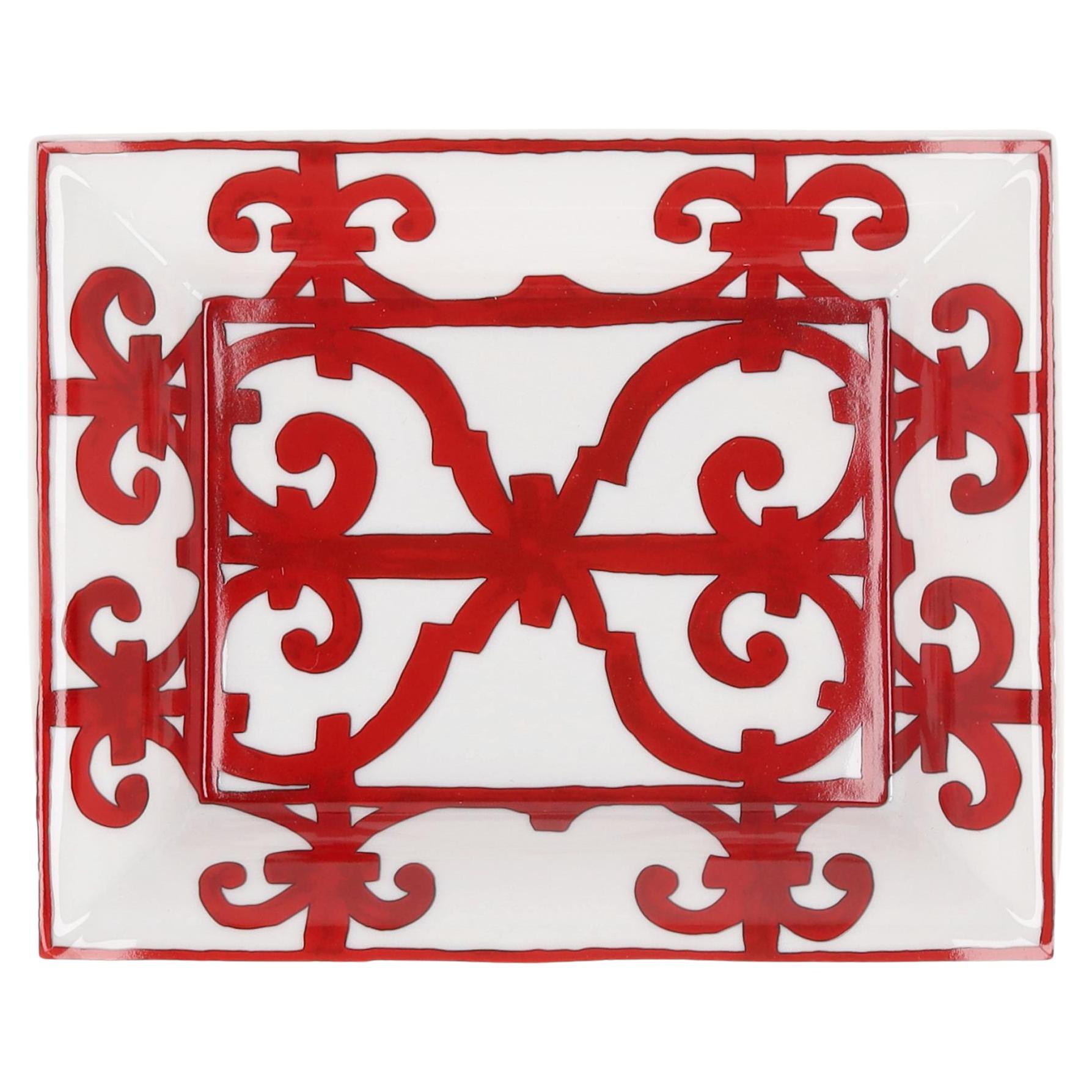 Hermes Balcon du Guadalquivir Tablett aus Porzellan und Ziegenhaut im Angebot