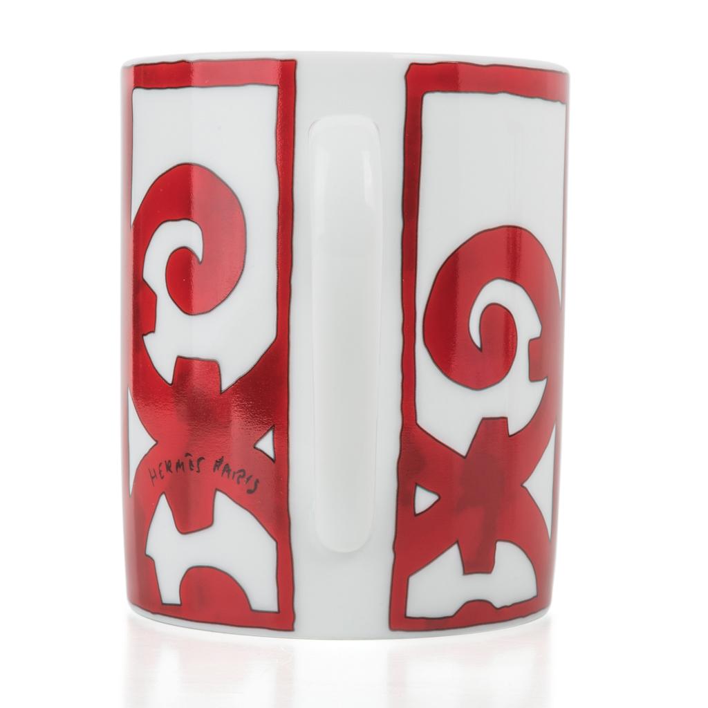 Red Hermes Balcon Du Guadalquivir Porcelain Set of 2