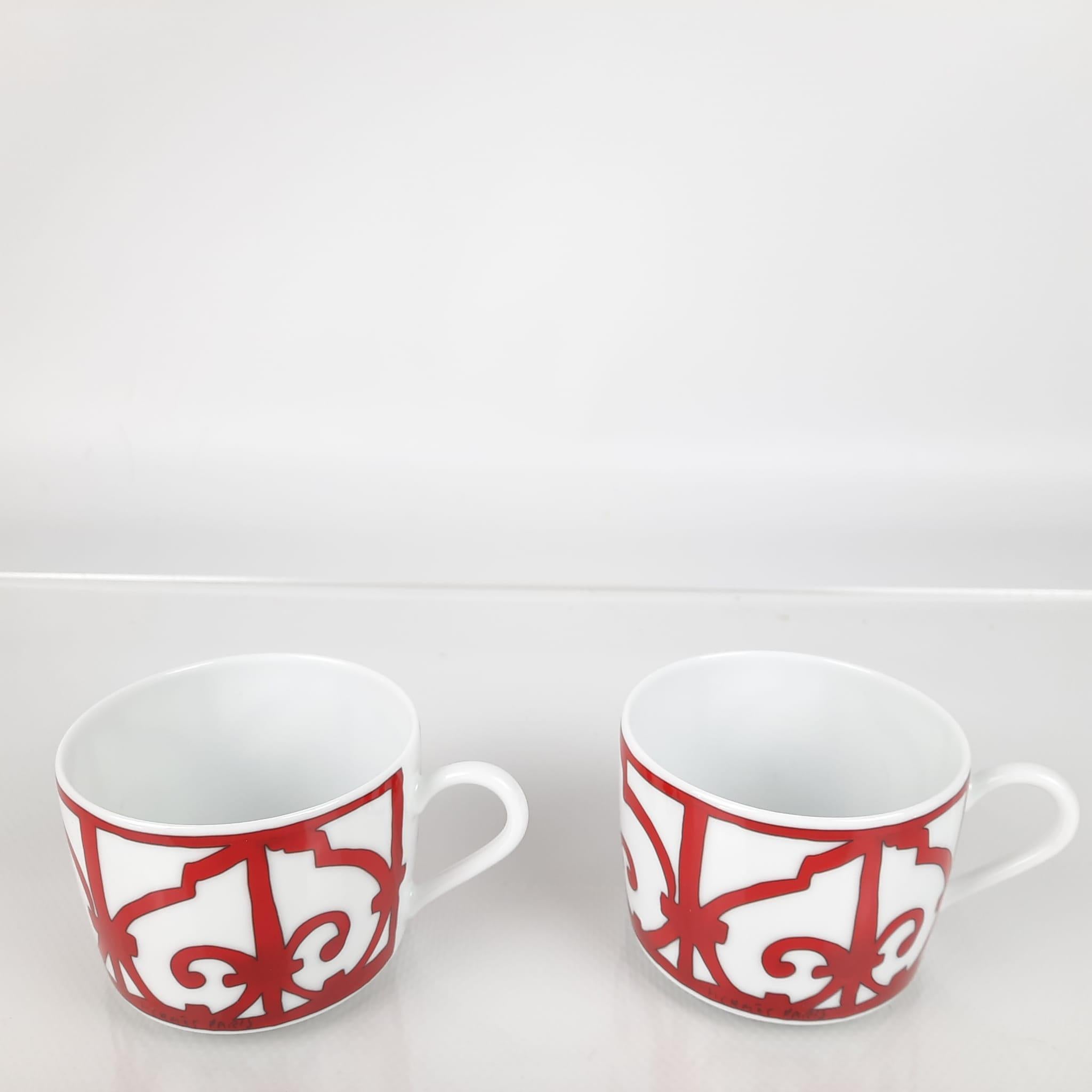 Hermes Balcon du Guadalquivir tea cup and saucer Set of two In New Condition In Nicosia, CY