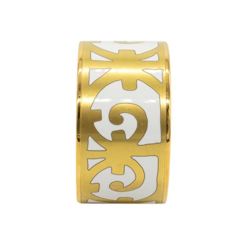 Bracelet extra-large en or émaillé Hermès 