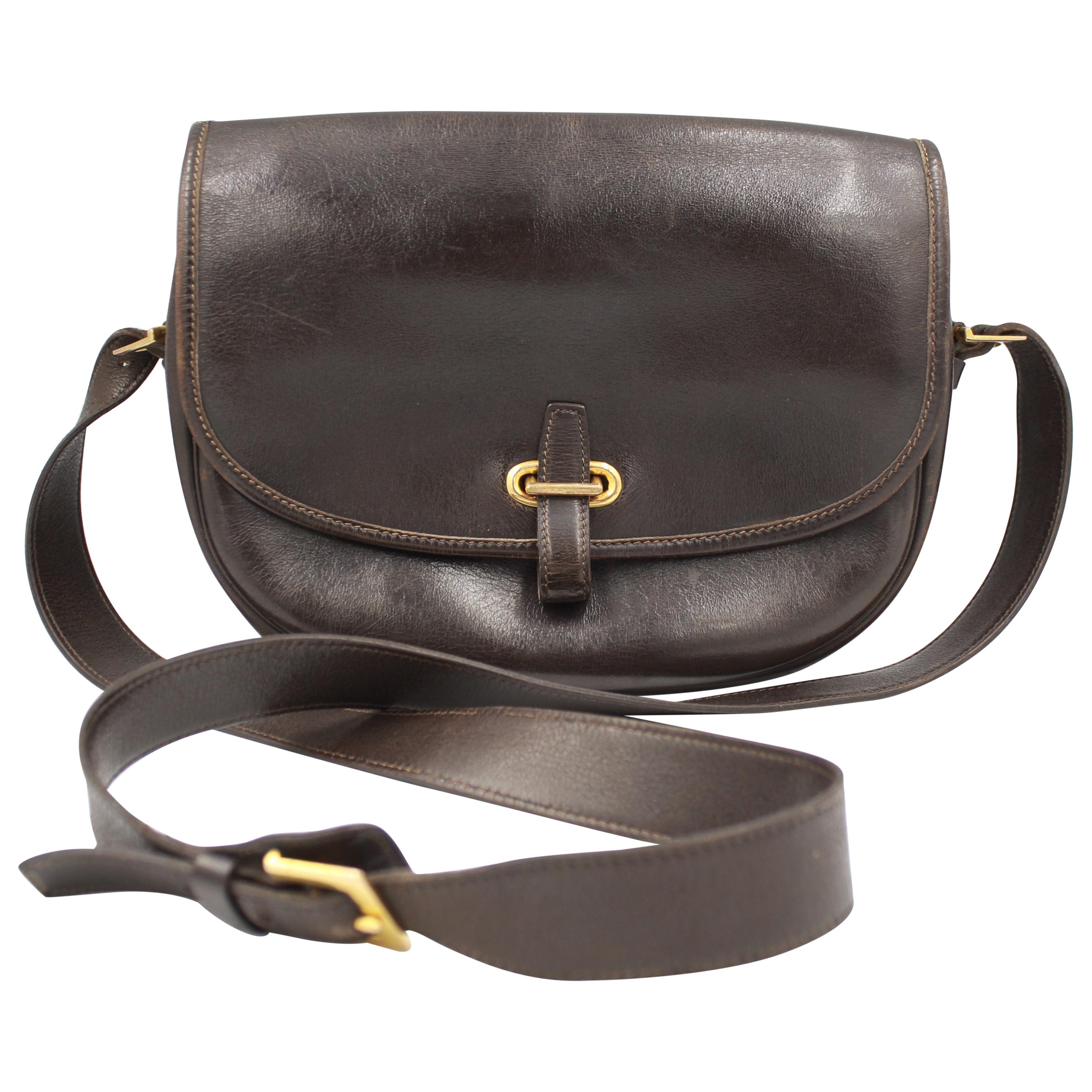 Hermes « Balle de Golf » handbag in dark brown leather. For Sale