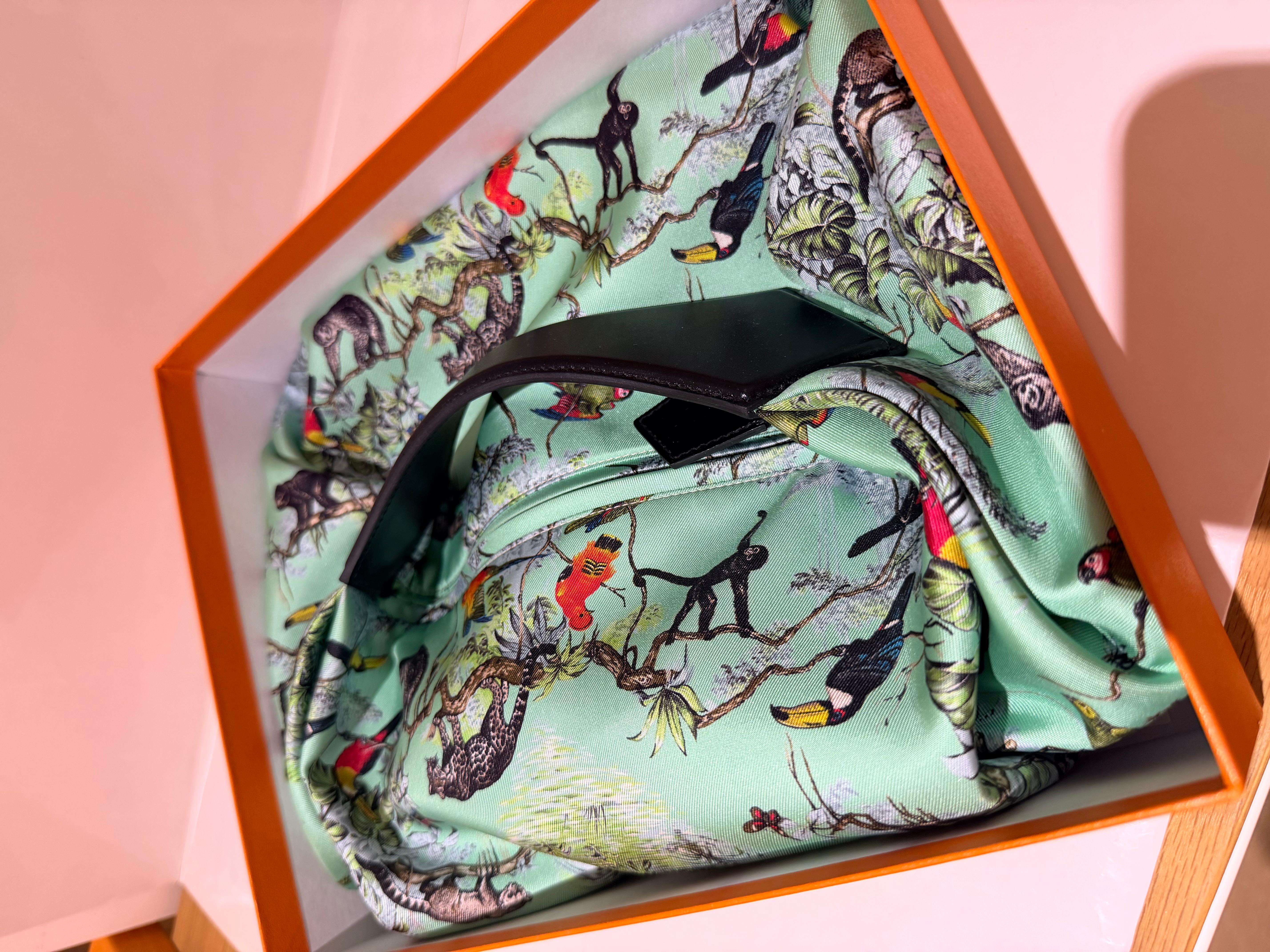 Borsa Hermes Balusoie in seta stampata 