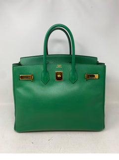 Hermes Vert Green Birkin 35 Bag
