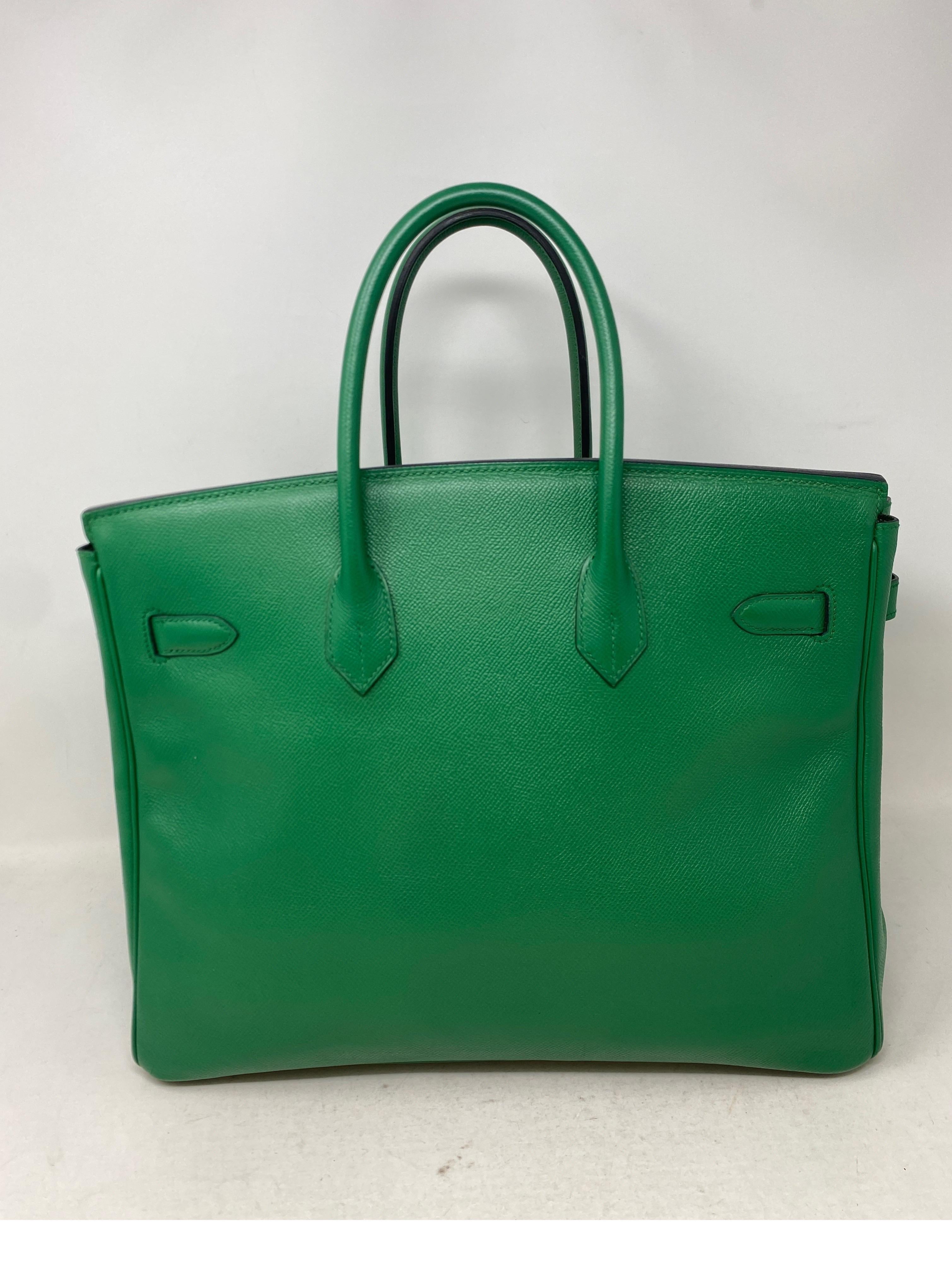 Hermes Vert Green Birkin 35 Bag In Excellent Condition In Athens, GA