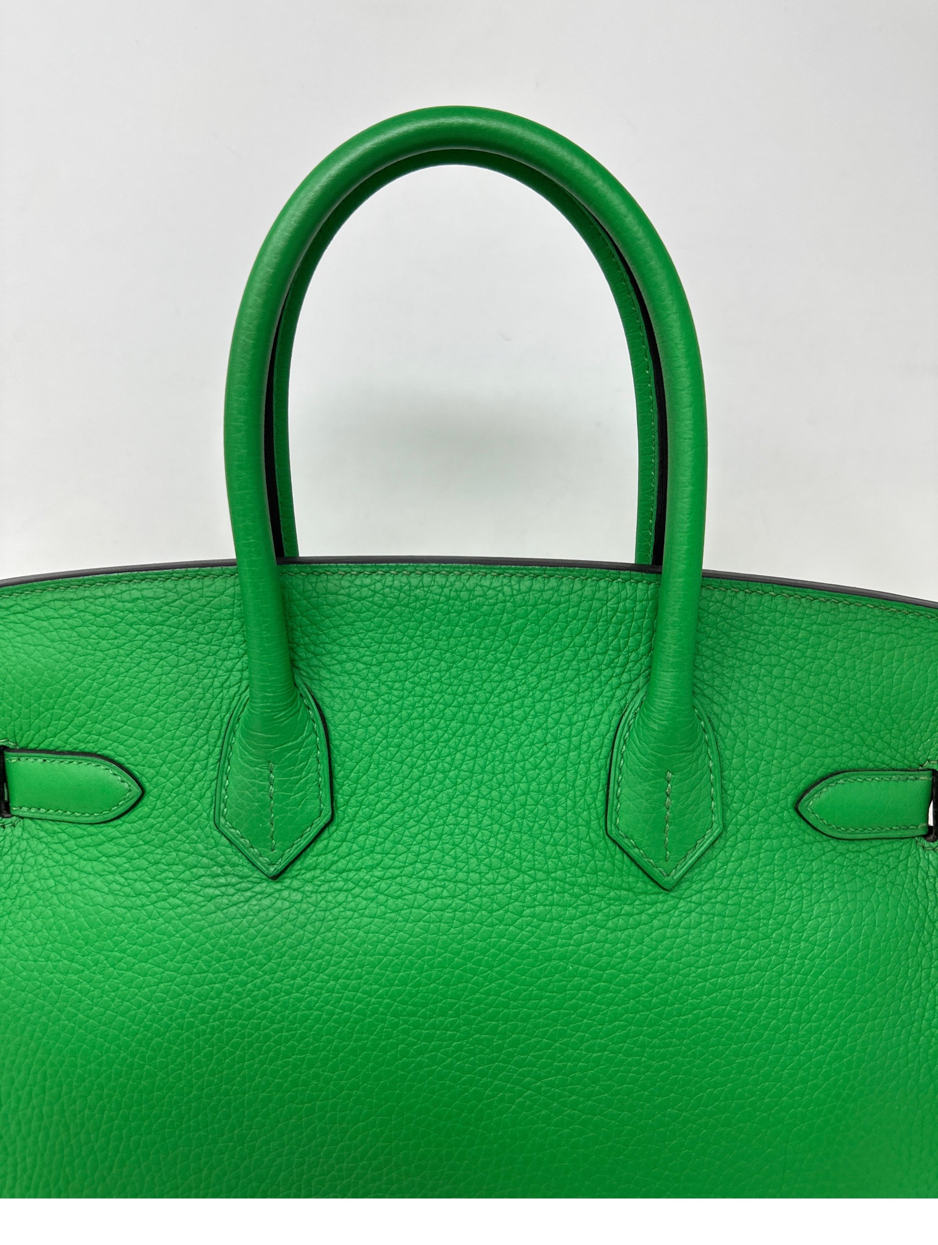 Birkin 30 Tasche aus Bambus von Hermès (Grün)