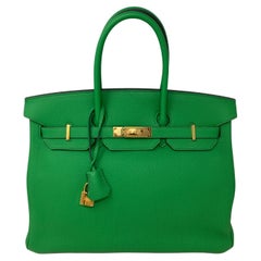 Hermes Bamboo Birkin 35 Bag 