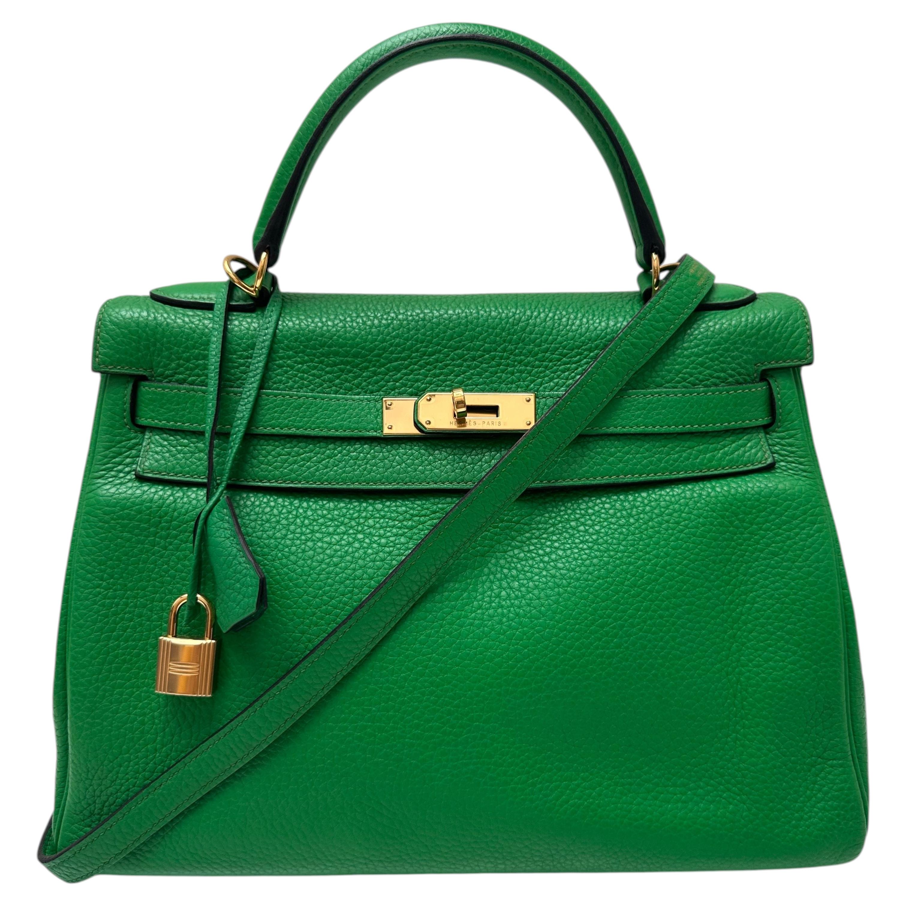 Hermes Bamboo Clemence Kelly 32 Bag