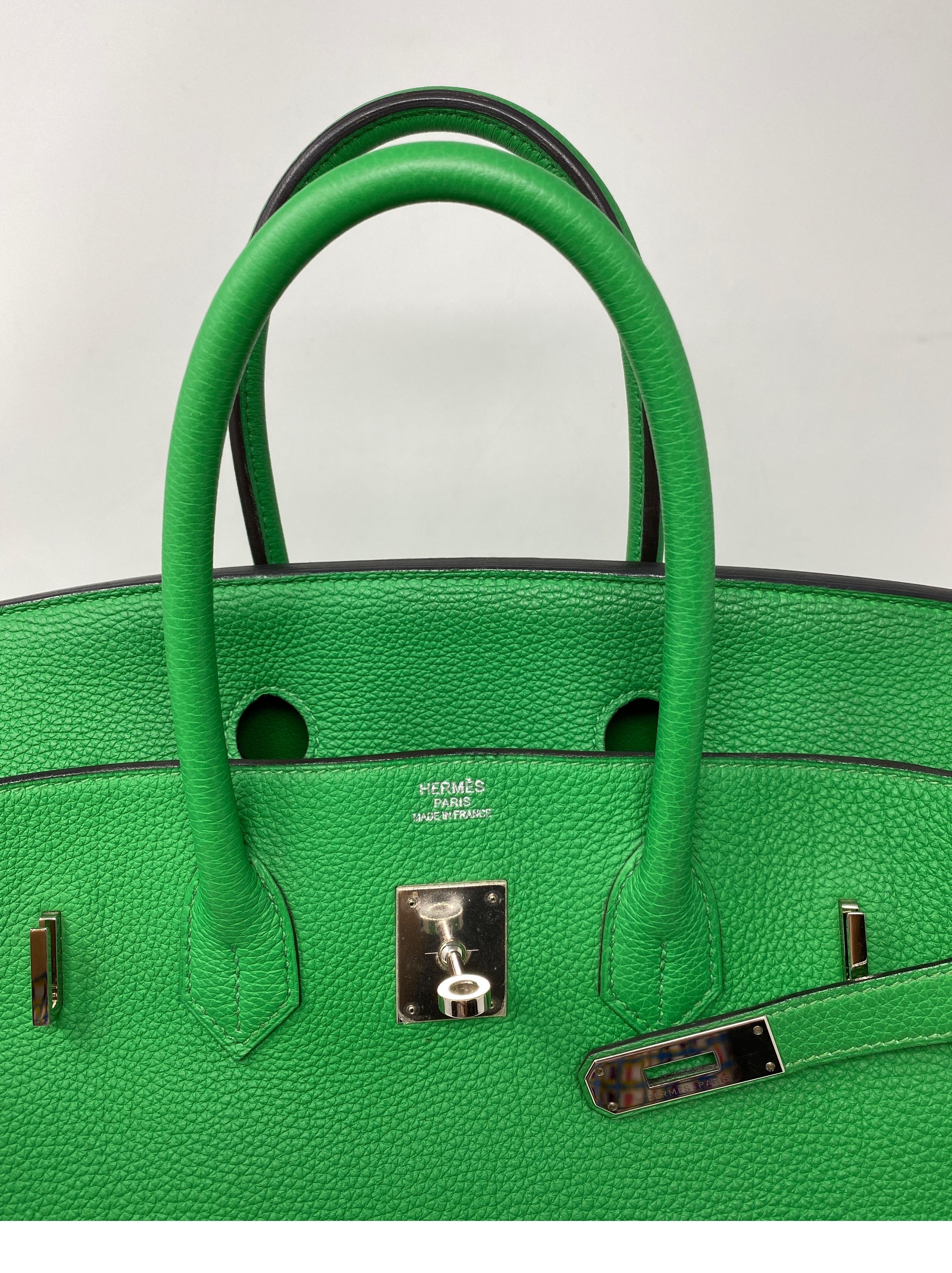Bolso Hermes Birkin 35 verde bambú 9