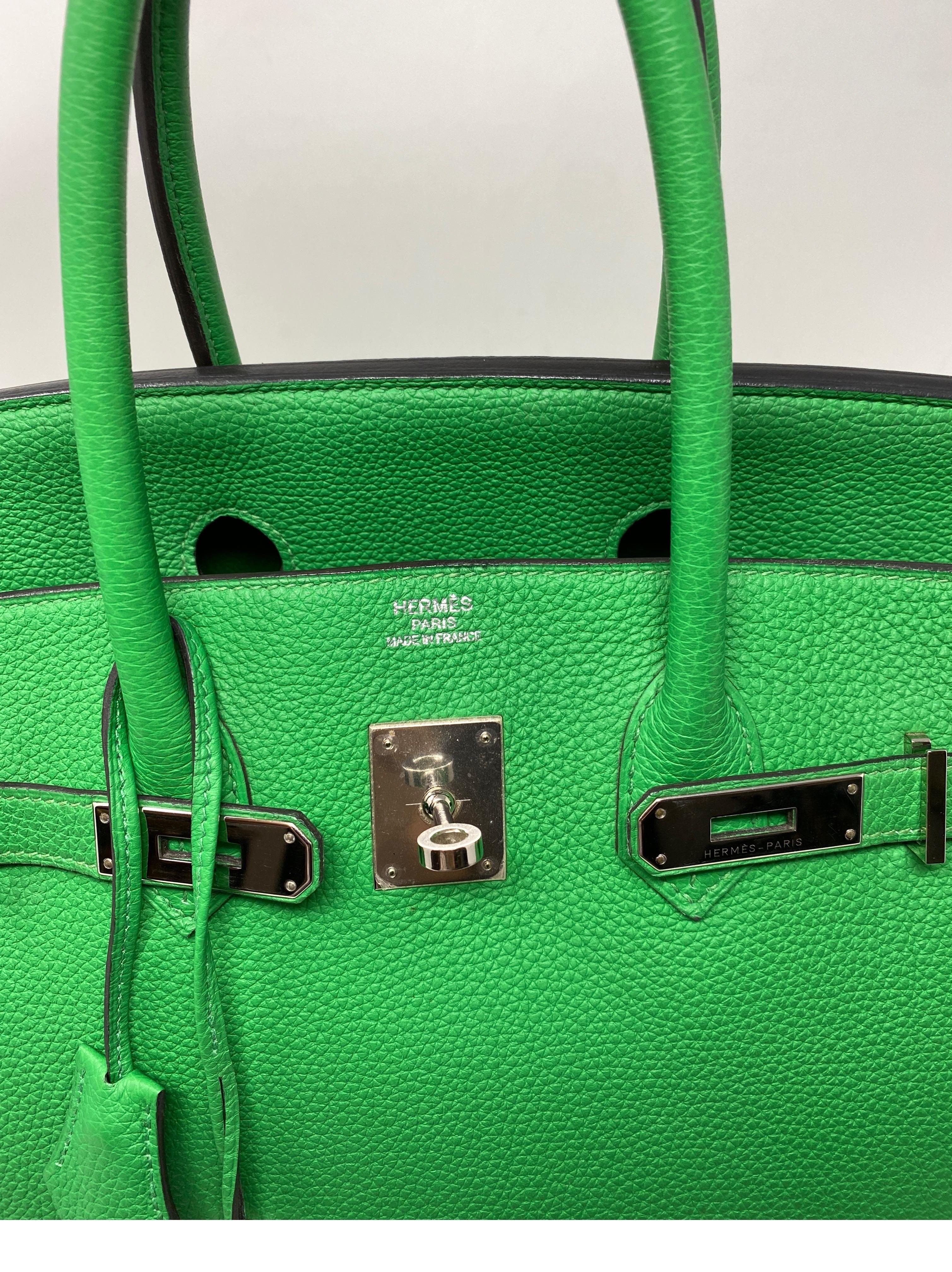 Bolso Hermes Birkin 35 verde bambú 10