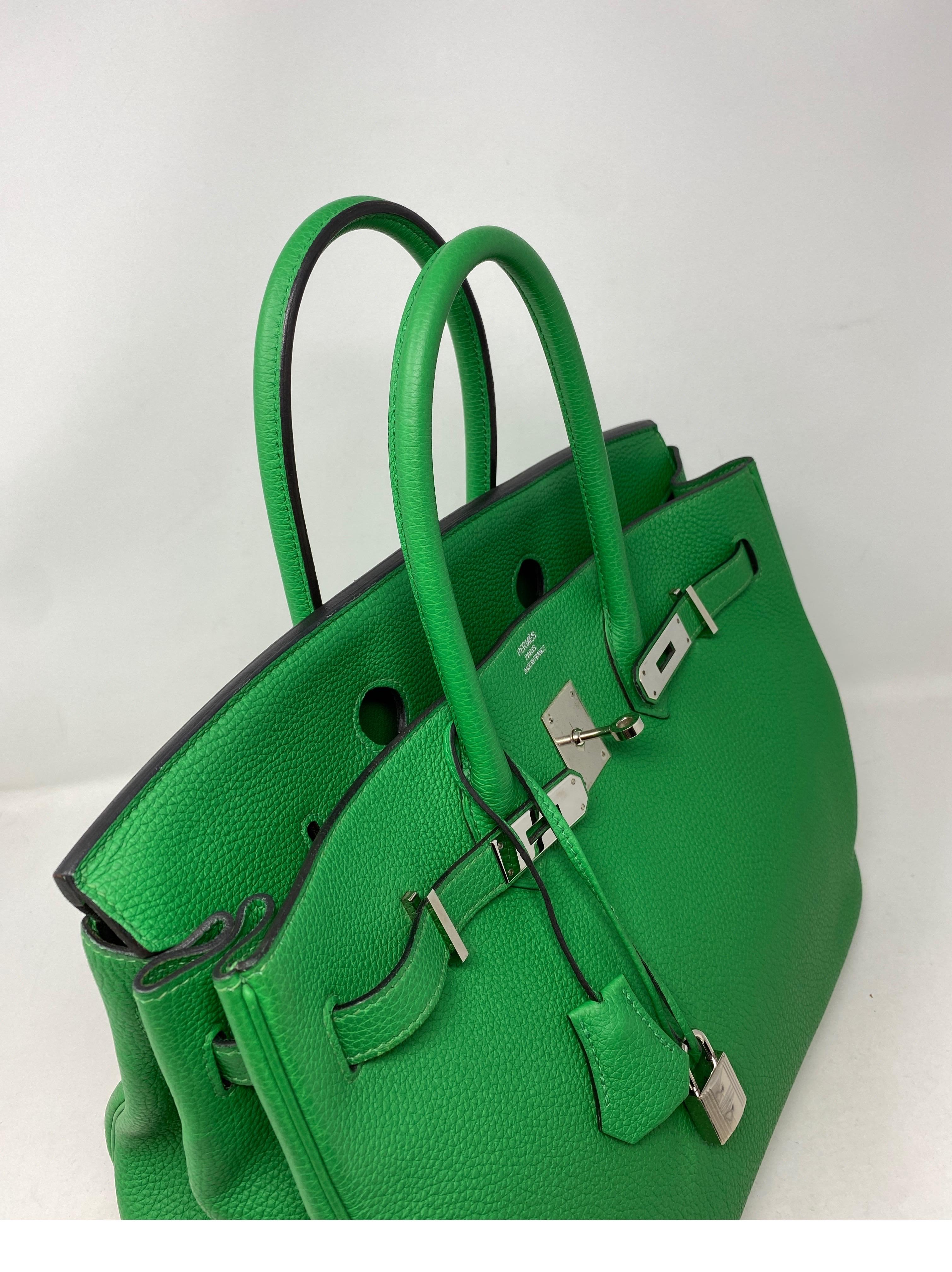 Bolso Hermes Birkin 35 verde bambú 11