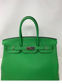 Hermes Bamboo Green Birkin 35 Bag