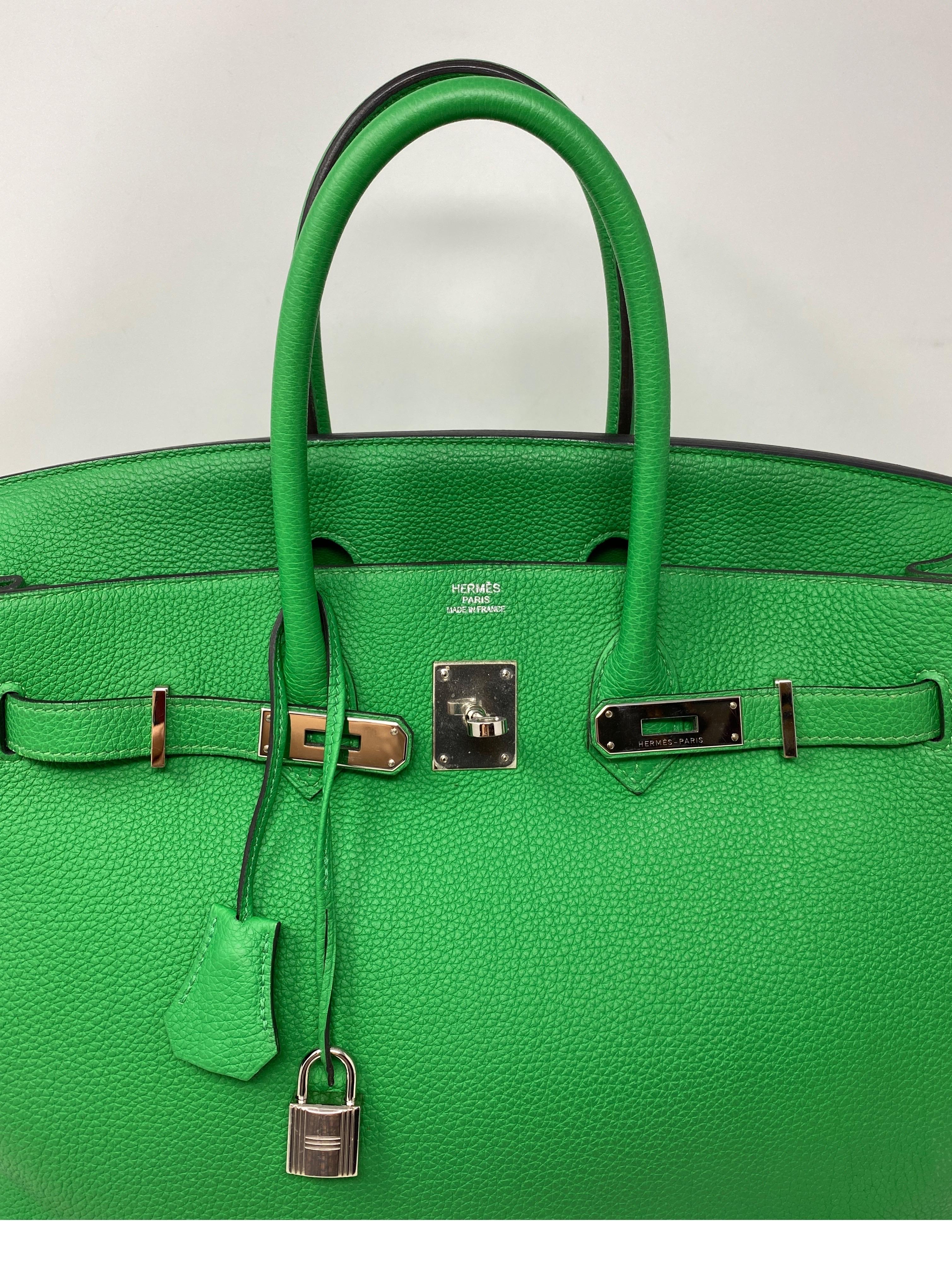 Bolso Hermes Birkin 35 verde bambú en Excelente Estado en Athens, GA
