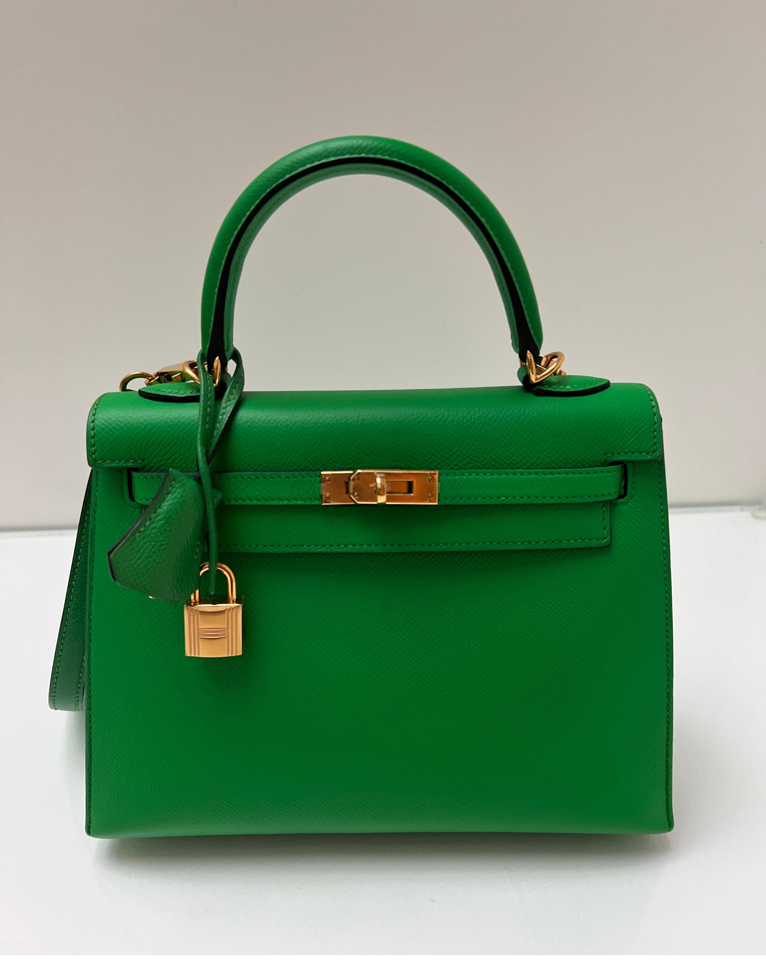Hermes Bamboo Kelly 25 Bag For Sale 11