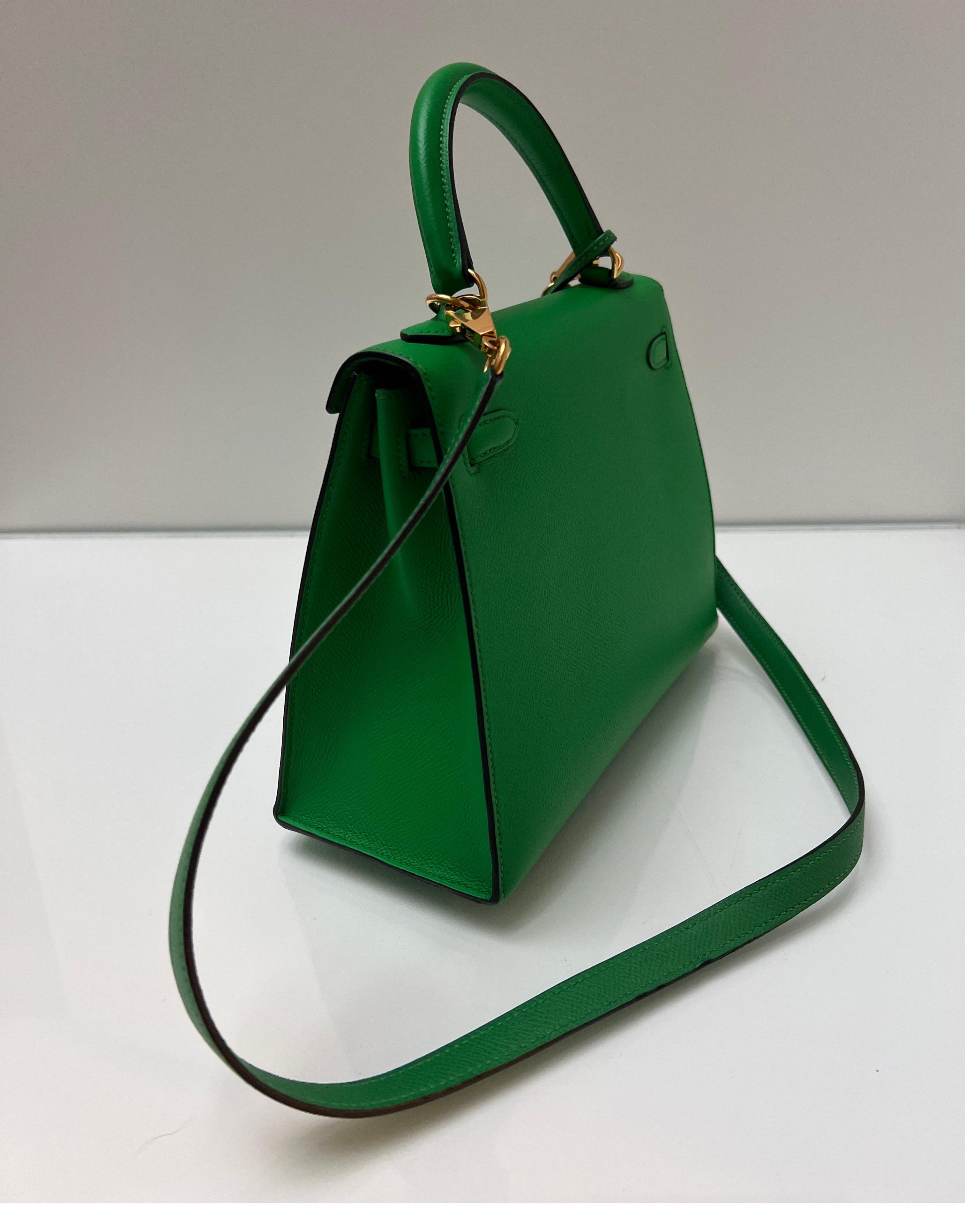 Hermes Bamboo Kelly 25 Bag For Sale 4