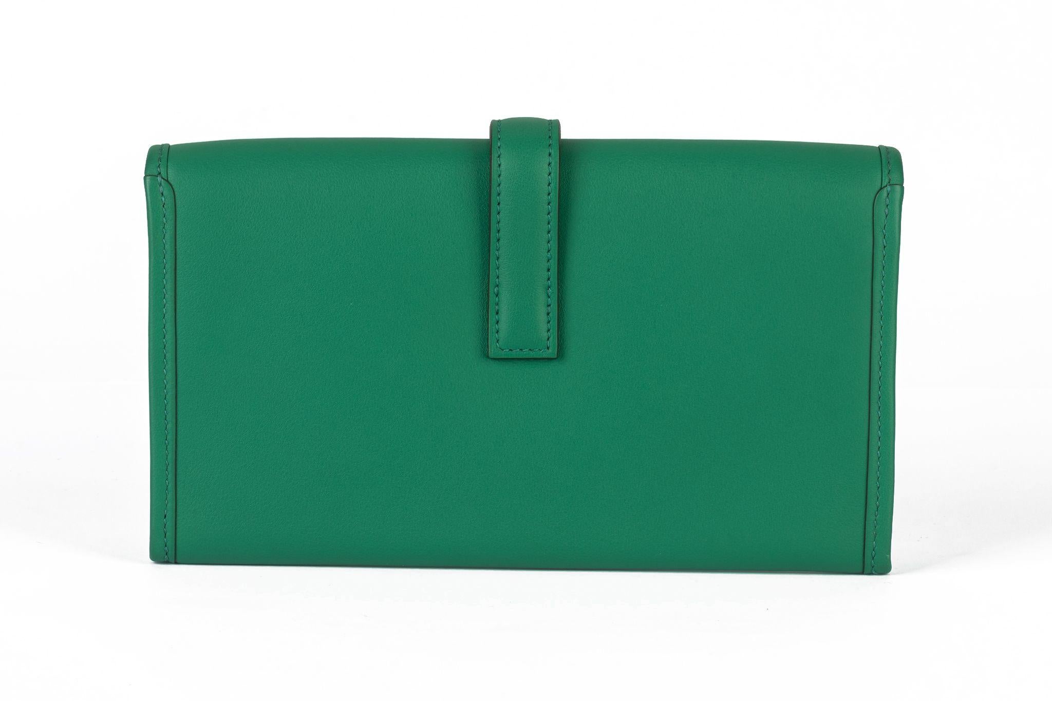 Hermès Bamboo Swift Jige Elan Clutch (Blau) im Angebot