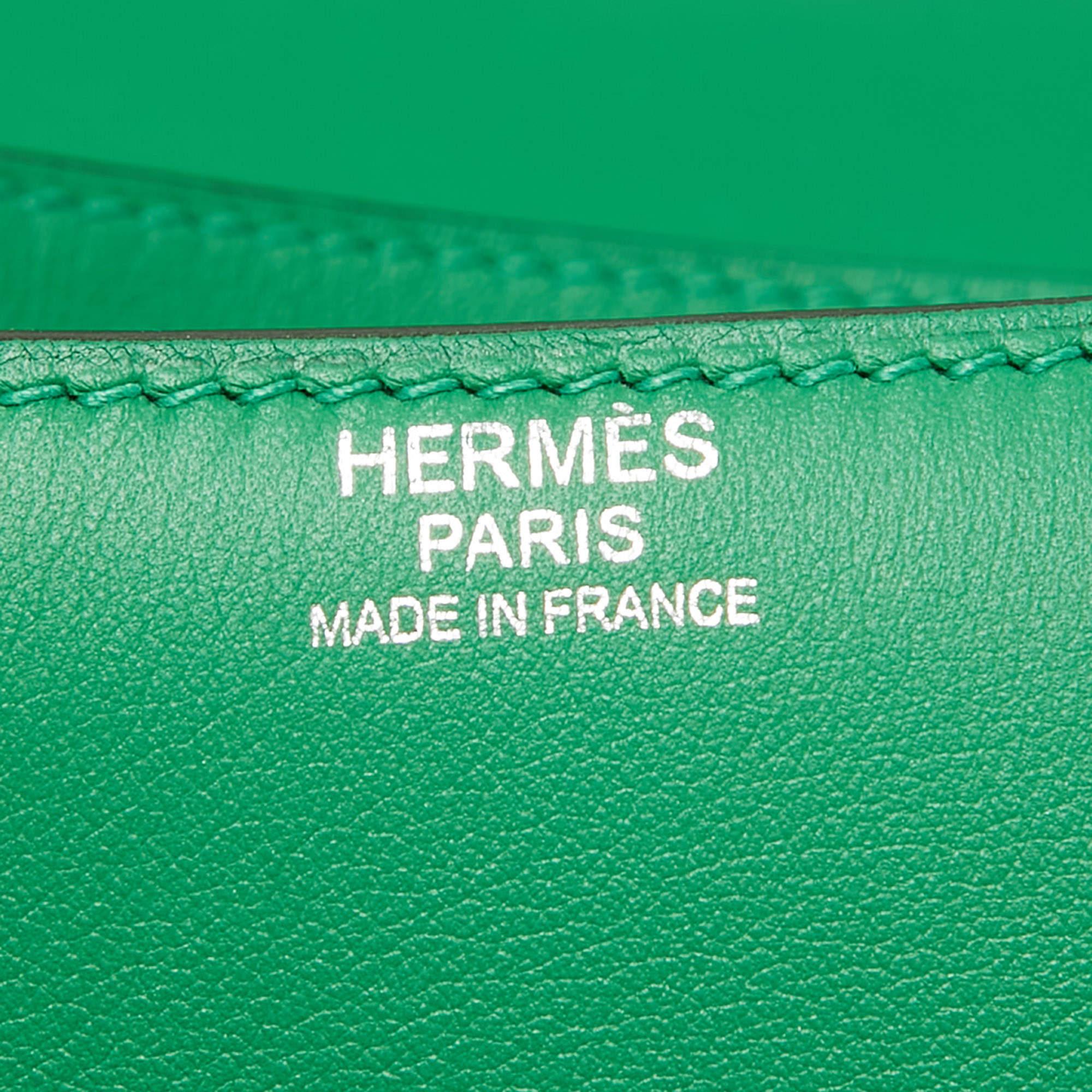Hermès Bamboo Swift Leather Palladium Finished Constance 23 Bag For Sale 6