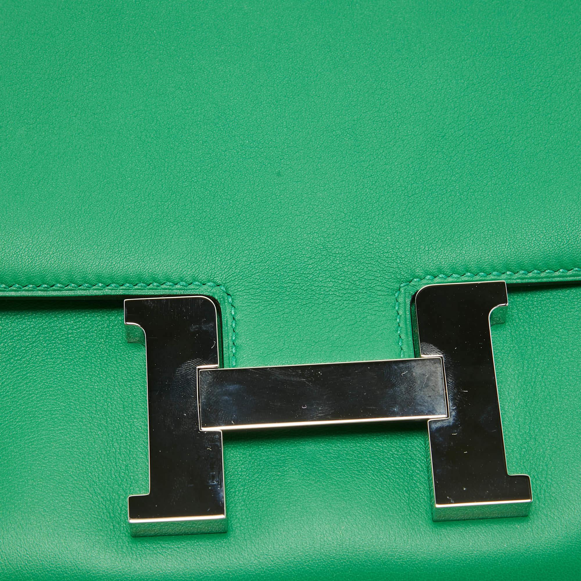 Hermès Bamboo Swift Leather Palladium Finished Constance 23 Bag 3