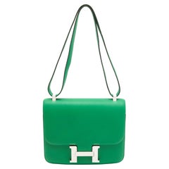 Hermès Bamboo Swift Leder Palladium beendet Constance 23 Tasche