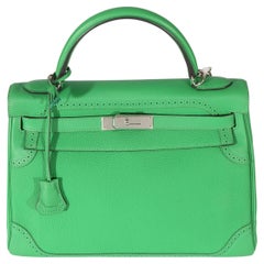 Hermes Bamboo Togo Ghillies Kelly 32 PHW