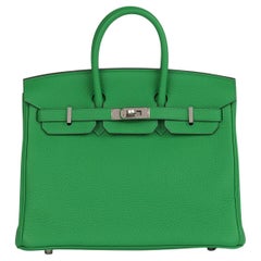 Hermès Bambou & Caramel Togo Leather Verso Birkin 25cm Retourne