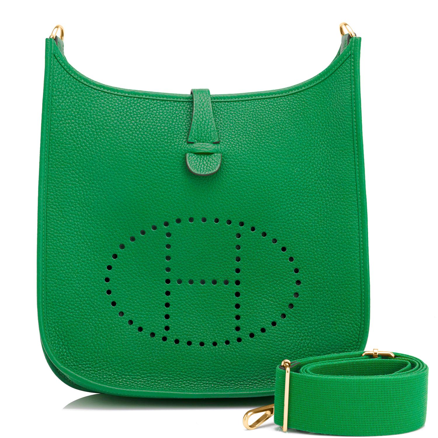 Hermes Bambou Green Evelyne III 29cm PM Cross-Body Messenger Bag NEW ...