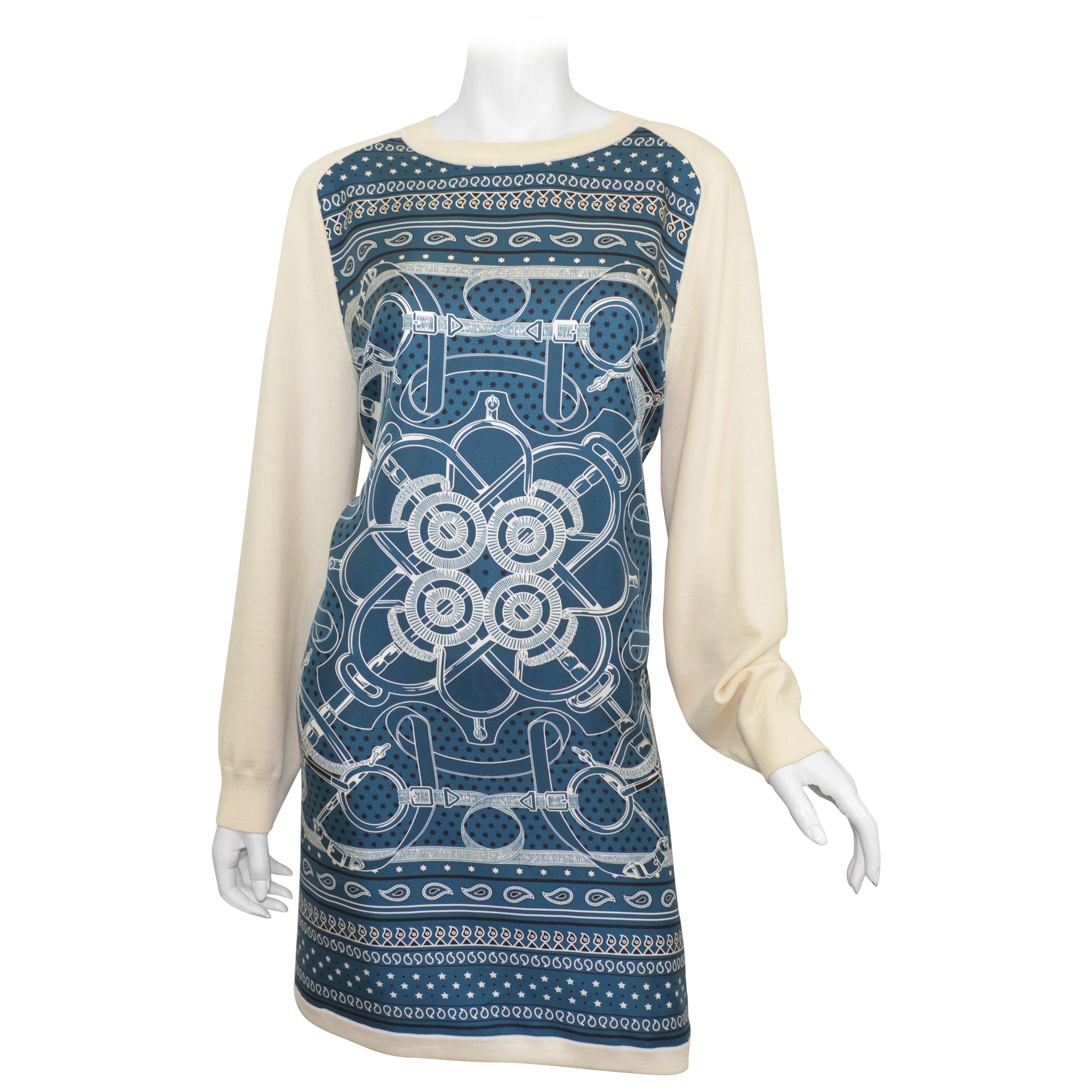 Hermes Bandana Print Silk/Knit Dress